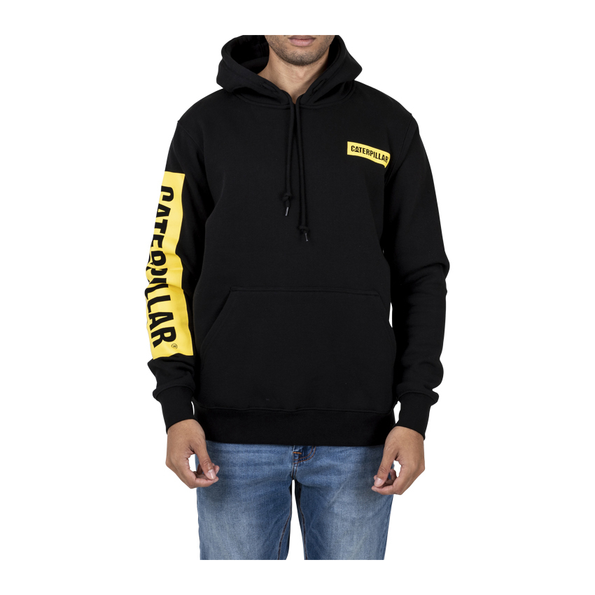 Men's Caterpillar Triton Block Hoody Hoodies Black/Yellow Ireland DTZS59706